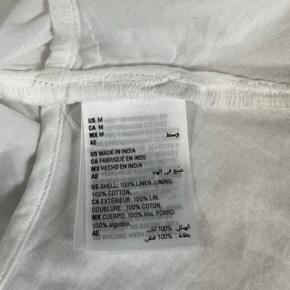 INC International Concepts White Wrap Blouse Size M 100% Linen Cotton NWOT - Picture 10 of 12